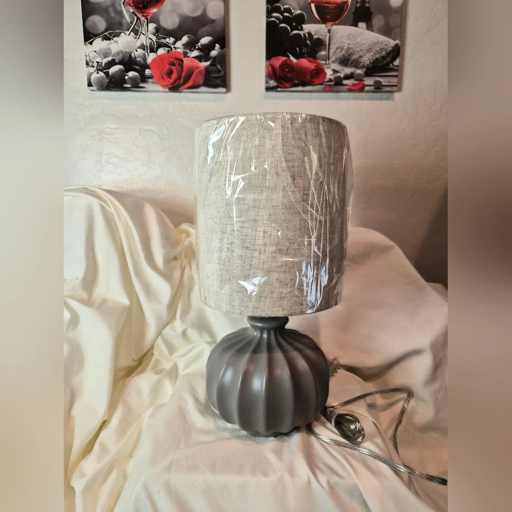 Threshold Gray *Lamp with Cream Shade